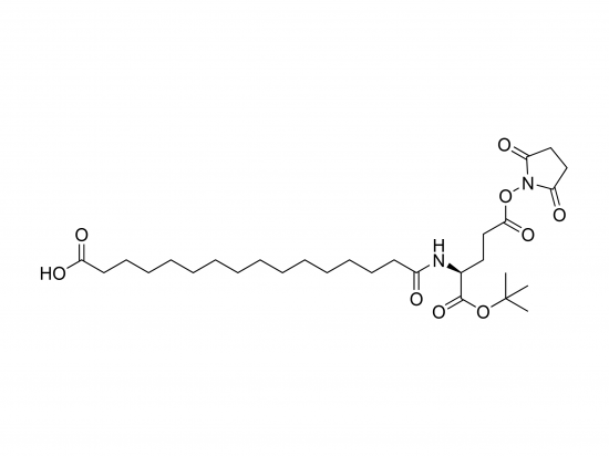 (s) -16 - ((1- (tert-Butoxy) -5 - ((2,5-dioxopyrrolidin-1-yl) oxyl) -1,5-dioxopentan-2-yl) amino) -16-oxohexadecansäure [l-ho-pal-glu (osu) -otbu] 