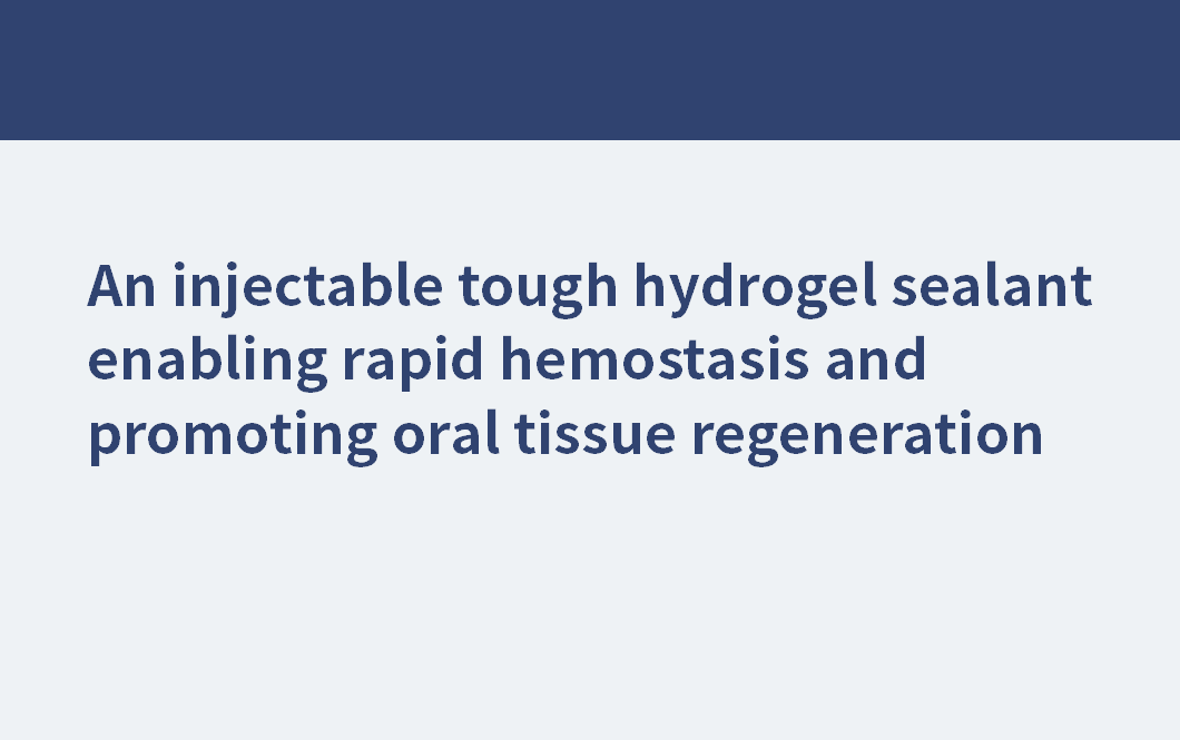 Ein injizierbares, zähes Hydrogel-Dichtmittel zur schnellen Blutstillung und Förderung der Regeneration von Mundgewebe