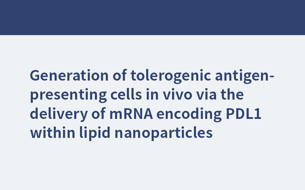 Erzeugung tolerogener antigenpräsentierender Zellen in vivo durch die Abgabe von mRNA, die für PDL1 kodiert, innerhalb von Lipid-Nanopartikeln